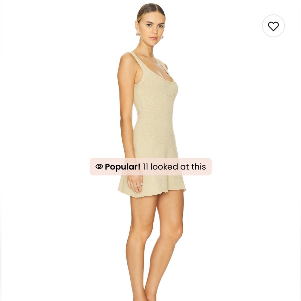 WeWoreWhat Scoop Neck Mini Dress | Pale Gold - Medium